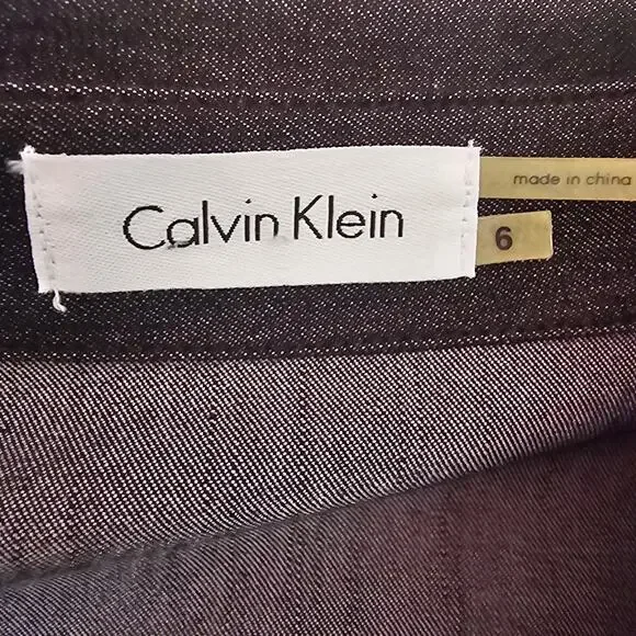 Calvin Klein Black Belted Shirt Dress Size 6 - Picture 7 of 7